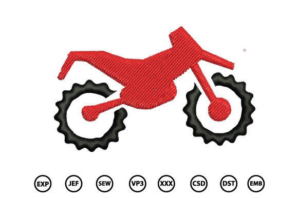Motor Bike Embroidery: Whimsical Charm for Handmade Gifts