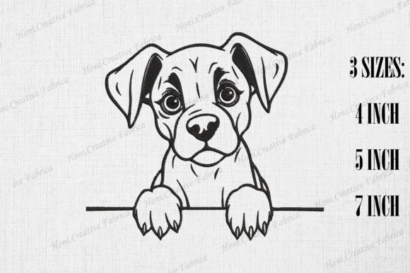 Review: Cute Boxer Dog Peeking Wall Embroidery