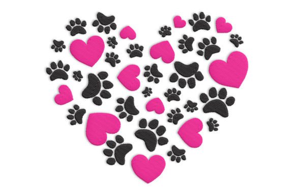 Review: Dog Paw Prints with Heart Embroidery Design