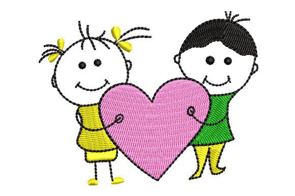 Review: Loving Couple Cartoon with Hearth Embroidery